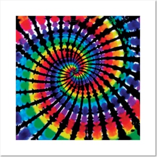 Rainbow Spiral Tie Dye Posters and Art